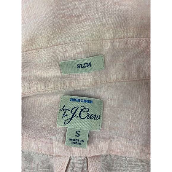 J Crew Baird McNutt Irish Linen Shirt Men S Pink Slim Button Down Long Sleeve - Picture 3 of 9